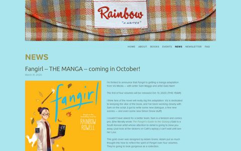 Fangirl -- THE MANGA -- coming in October! — Rainbow Rowell