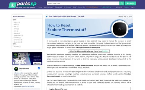How to Reset Ecobee Thermostat?. Electrical Parts And ...