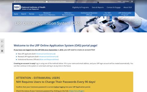 LRP Online Application System (OAS) - NIH Loan Repayment ...