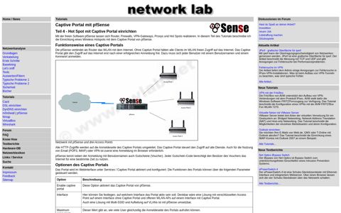 Captive Portal mit pfSense :: network lab