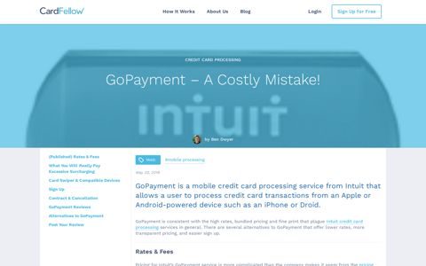 Intuit's GoPayment Will Cost You - CardFellow