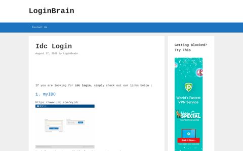 idc login - LoginBrain