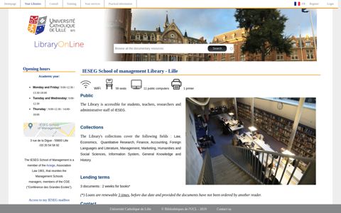 IESEG School of management Library - Lille | Library Online