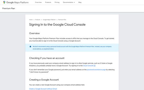 Signing In to the Google Cloud Console - Google Developers