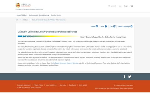 Gallaudet University Library Deaf-Related Online Resources ...