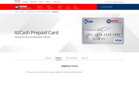 Itz Cash Prepaid Eligibility Criteria, Its cash Prepaid Card ...