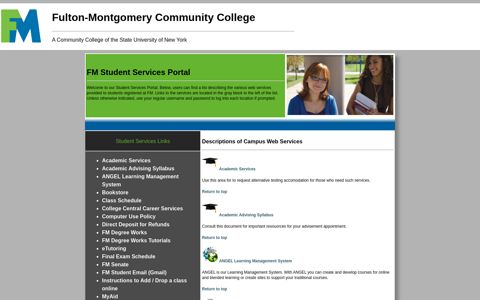 FM Student Services Portal - MyFM Web Resources Portal