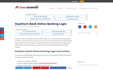 Hawthorn Bank Online Banking Login | OnlineBanking101.com