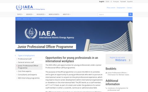 Junior Professional Officer Programme | IAEA