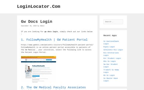 Gw Docs Login - LoginLocator.Com
