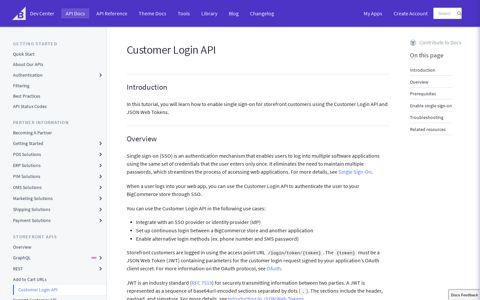 Customer Login API - Storefront APIs - API Docs ...