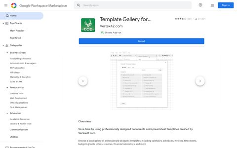 Template Gallery for Sheets - Google Workspace Marketplace