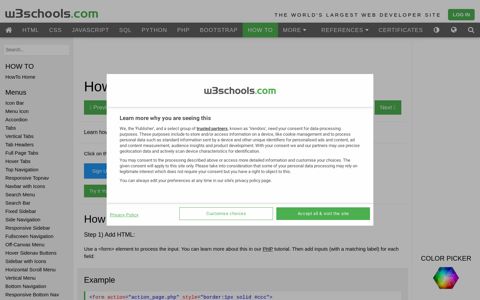 How To Create a Sign Up Form - W3Schools