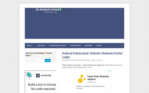 Federal Polytechnic Nekede Students Portal Login - NG ...