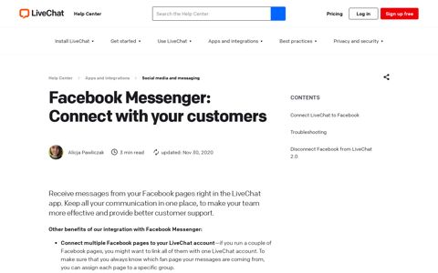 Connect Facebook Messenger to LiveChat | LiveChat Help ...
