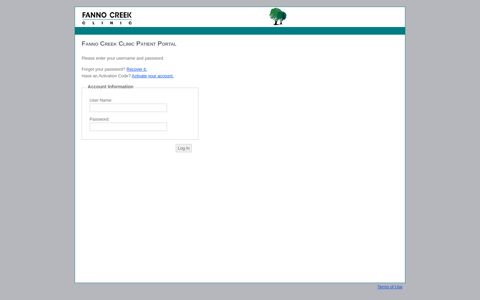 Fanno Creek Clinic Patient Portal: Home Page