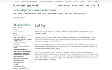 Self Pay - Northern Light Health