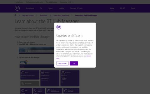 Learn about the BT Hub Manager | BT Help - BT.com