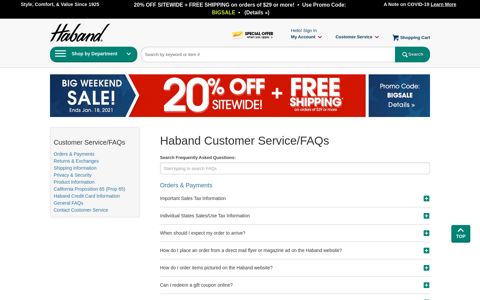 Haband Customer Service