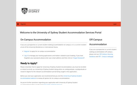 Welcome to the University of Sydney Student Accommodation ...