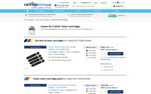 Buy Canon IR-C1325iF Toner Cartridges from £37.75