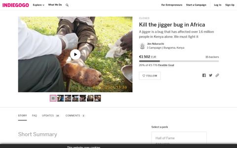 Kill the jigger bug in Africa | Indiegogo
