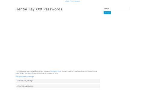 Hentai Key XXX Passwords – Latest Porn Password