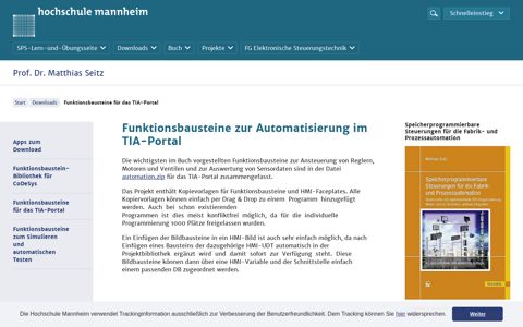 Funktionsbausteine für das TIA-Portal - Prof. Dr. Matthias Seitz