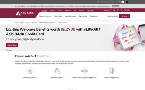 Flipkart Axis Bank Credit Card - 5% Cashback on Flipkart ...