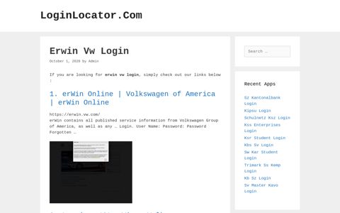Erwin Vw Login - LoginLocator.Com