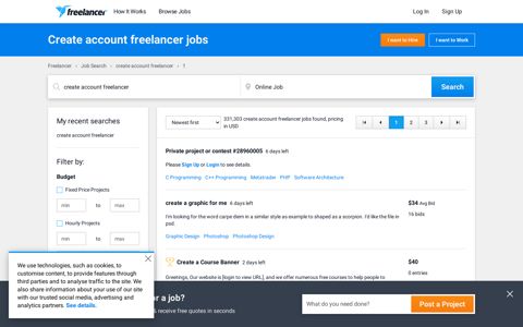 Create account freelancer Jobs, Employment | Freelancer