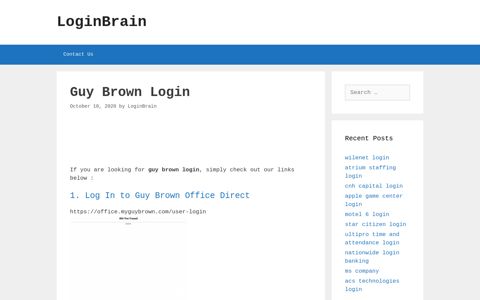 Guy Brown - Log In To Guy Brown Office Direct - LoginBrain