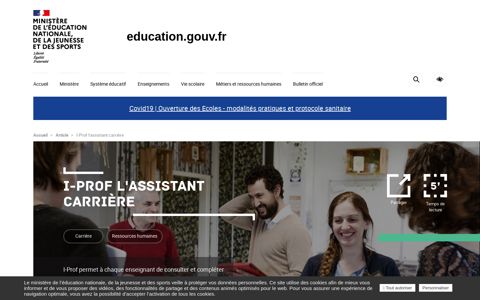 I-Prof l'assistant carrière | Ministère de l'Education Nationale ...