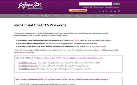 myJSCC and OneACCS Passwords - Jefferson State ...
