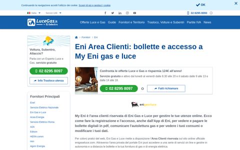 Eni Area Clienti: bollette e accesso a My Eni gas e luce