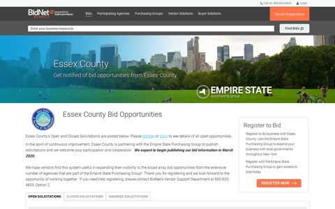 Essex County - Bid Opportunities and RFPs | BidNet Direct