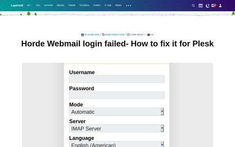 Horde Webmail login failed- How to fix it for Plesk | LaptrinhX