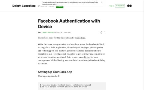 Facebook Authentication with Devise | by Delight Consulting ...