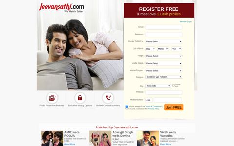 New Profile Registration - Register Free - Jeevansathi.com