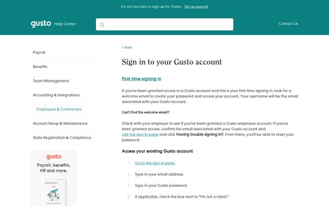 Sign-in to your Gusto account - Gusto Support