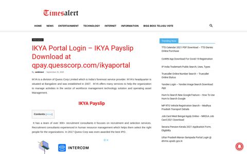 IKYA Portal Login – IKYA Payslip Download at qpay ...