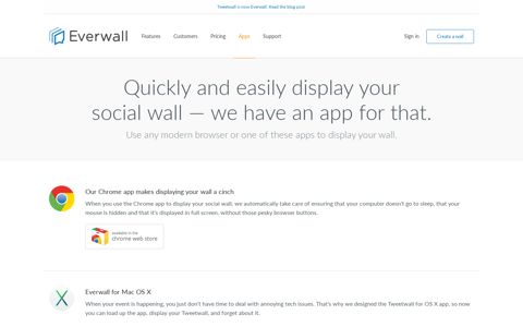 Everwall — Apps to help you display your social wall.