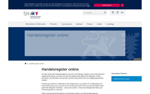 Handelsregister online - schleswig-holstein.de - Inhalte