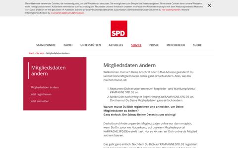 Mitgliedsdaten ändern - SPD