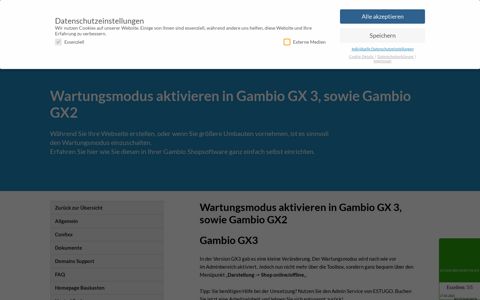 Wartungsmodus aktivieren in Gambio GX 3, sowie Gambio ...