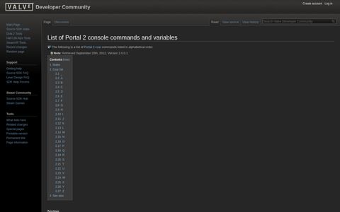 List of Portal 2 console commands and variables - Valve ...