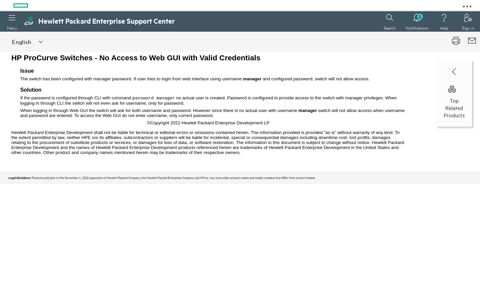 HP ProCurve Switches - No Access to Web GUI with Valid ...
