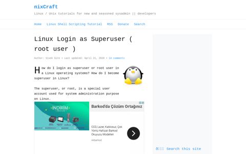Linux Login as Superuser ( root user ) - nixCraft