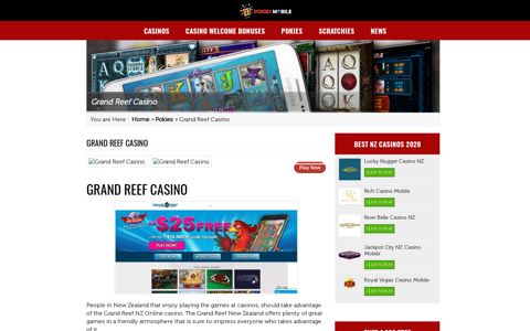 Grand Reef Casino for New Zealand players to play online ...