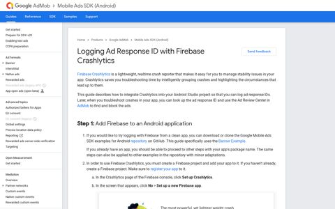 Logging Ad Response ID with Firebase Crashlytics | Android